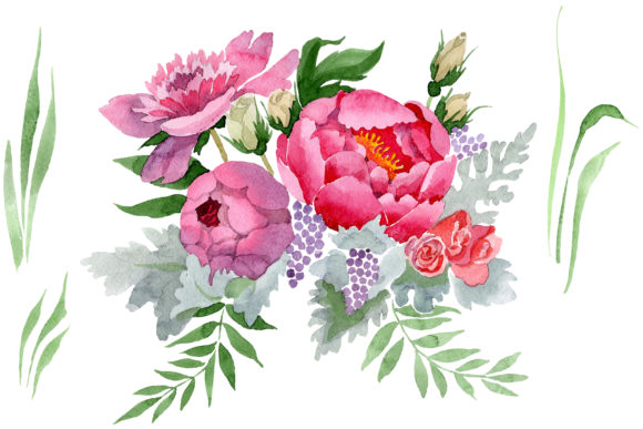Bouquet Grace Watercolor Illustrations