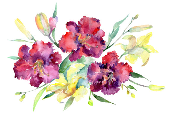 Bouquet Happy Watercolor Illustrations