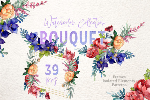 Bouquet Moment of Happiness Watercolor Illustrations