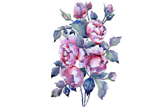 Bouquet of Roses Flower Watercolor