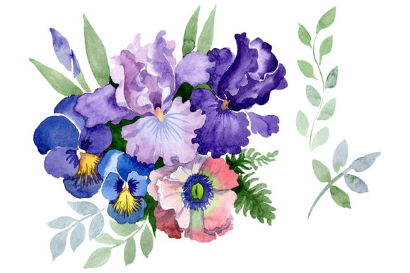 Bouquet Three Wishes Watercolor