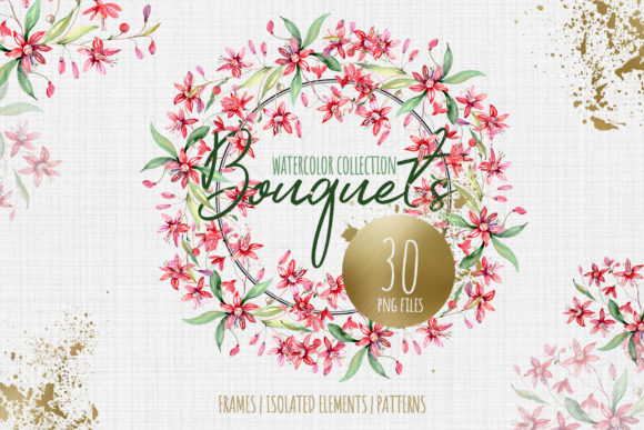 Bouquets May Sun Red Watercolor