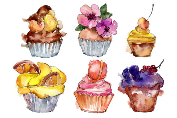Dessert Friday Watercolor Illustrations