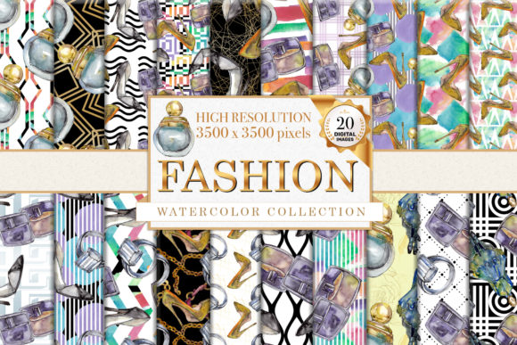 Fashion Patterns Watercolor Illustrations
